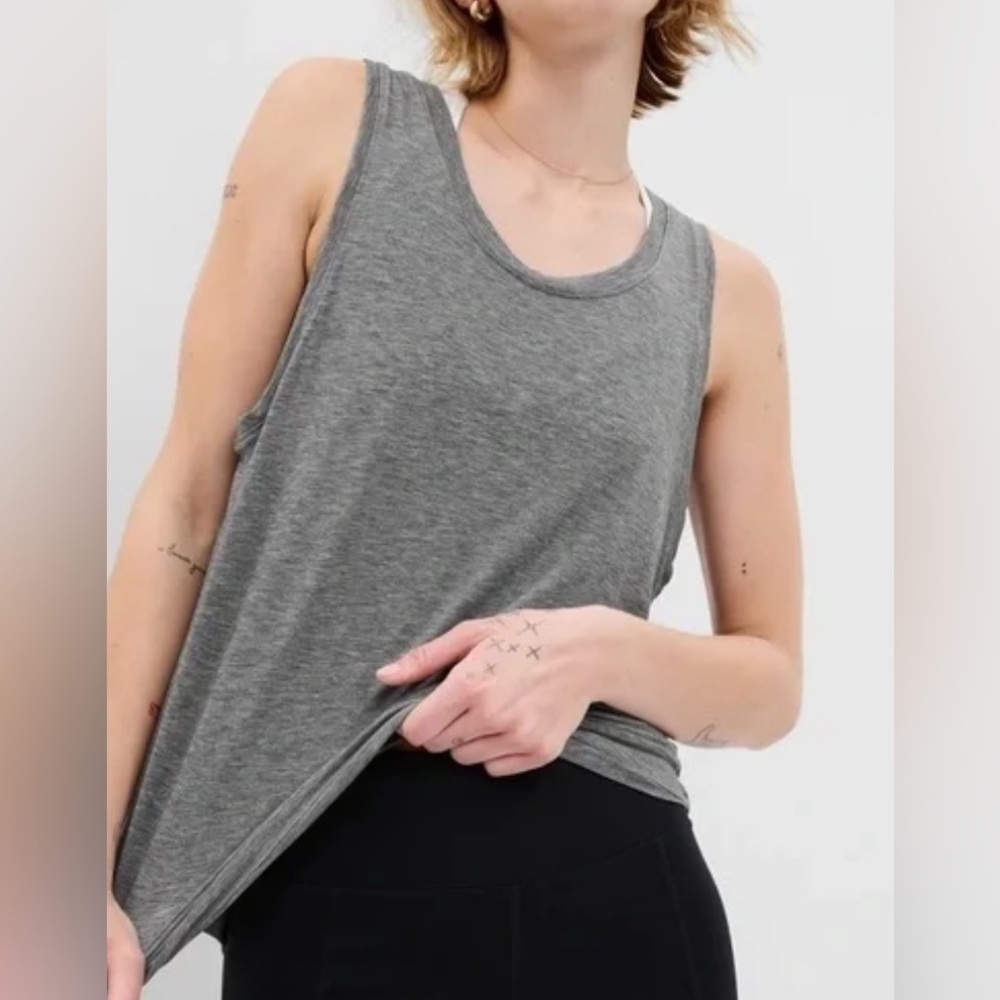 Oversized gray muscle tank free people we the free boho Athleisure xs boxy